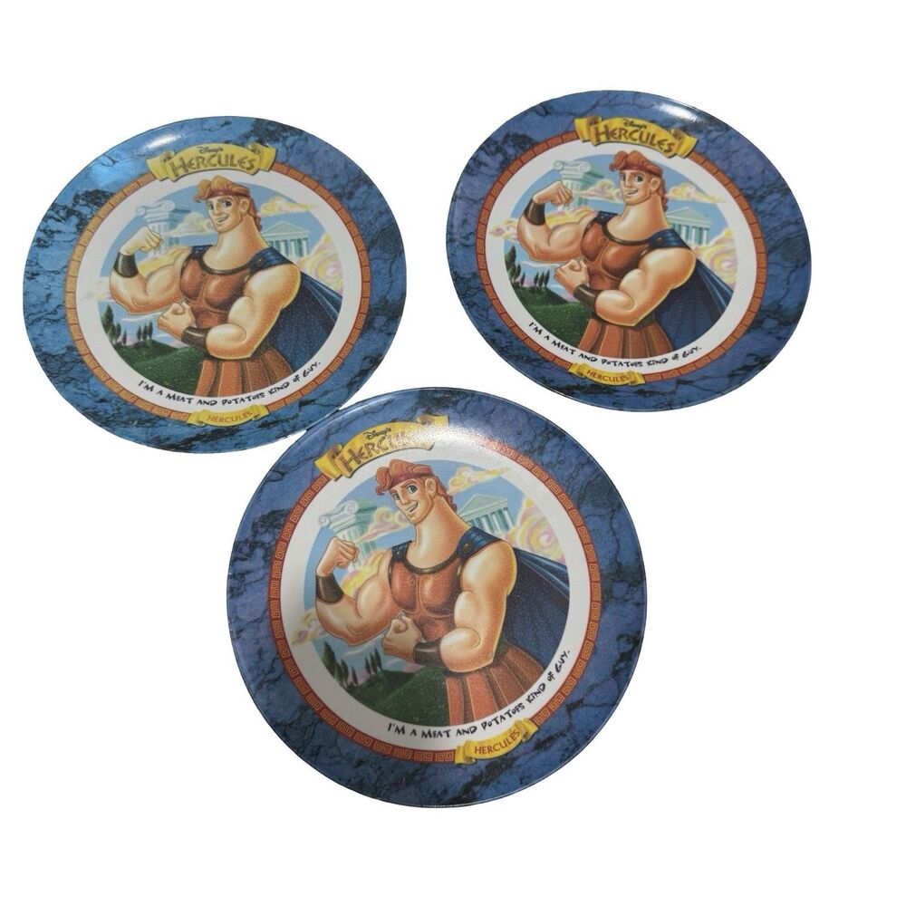 3 1997 Vintage Disney McDonalds Hercules Plate McDonald’s 9.5” Collector Series
